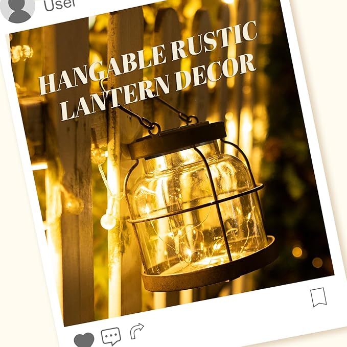 Vintage Farmhouse Lantern Decor with Hidden Switch Lid, LED Lighted Rustic Glass Vase for Floral Arrangements, Table Centerpiece Vintage Farmhouse Flower Vase-Metal Cage