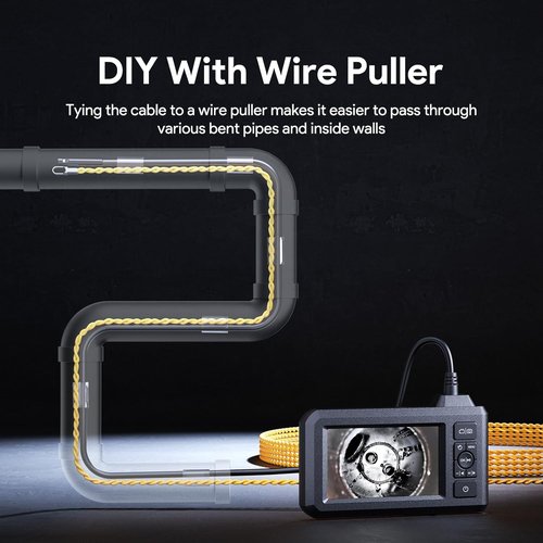 DEPSTECH Dual Lens Endoscope - 1080P Waterproof Borescope Inspection Camera | 4.3" LCD, 16.5FT Cable, 32GB Card