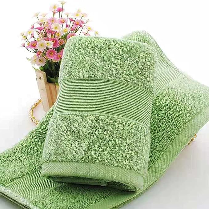 RUIBOLU Hand Towels for Bathroom - Cotton Ultra Soft Highly Absorbent Hand Towel 2 Set, Size 14" x 30" Home Bathroom Hand Towels for Bath, Hand, Face, Gym Towel (Green)