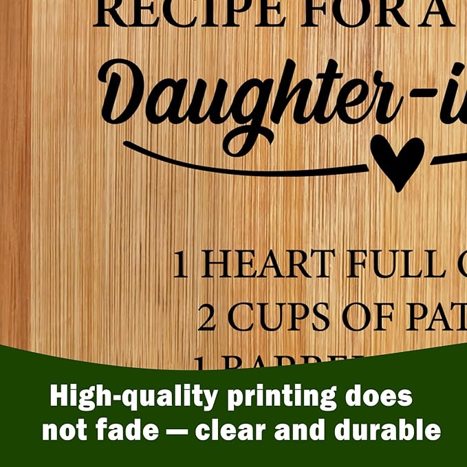 Lacama Gifts for Daughter-in-Law Gifts from Mother-in-Law Cute Cutting Chopping Boards for Kitchen, Daughter-in-Law Birthday Christmas Gifts Decorative Bamboo Cutting Board