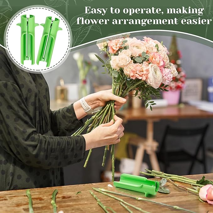 Lasnten 2 Pcs Rose Thorn Stripper Tool Thorn Remover for Roses Leaf Stripper Tool Flower Stem Cleaner Cutter to Removal Leaf for Home Flower Shop Gardening Floral Arrangement (Green)