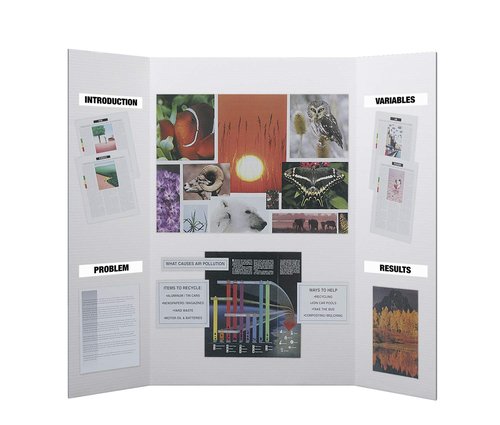 Flipside Products Project Boards - 36” x 48” Trifold Display for Presentations & Events - Clay White, 10 Pack