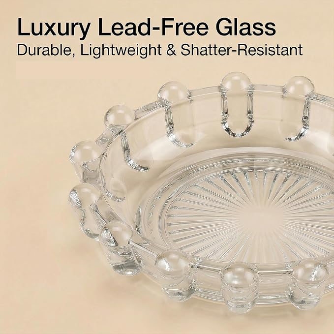 Bubble Smoky Glass Candle Holder – Modern Anthropologie-Inspired Decor Dish for Small Candles & Diffusers | Stylish Tabletop Accent for Home Bar & Cozy Living Spaces (1, Clear)