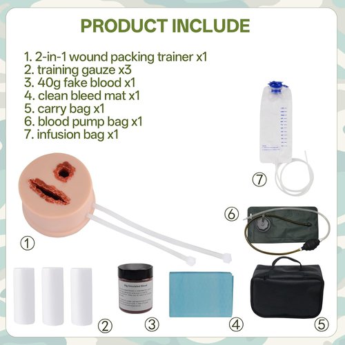 Skiennix 2-in-1 Wound Packing Trainer - Realistic Silicone Simulator for Hemorrhage Control | Stop The Bleed Training