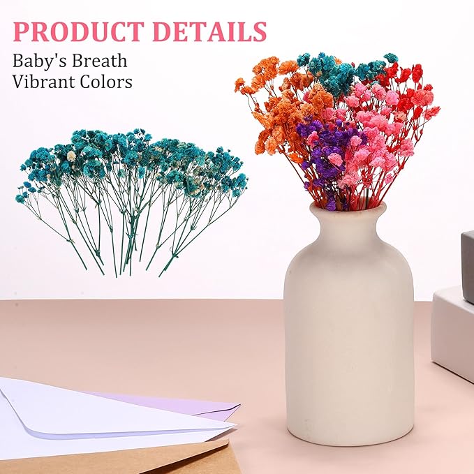 PATIKIL Mini Dried Gypsophila Flower Kit, 30Pcs 4 Inch Blue Natural Pressed Floral Bundles with Tweezer for DIY Resin Crafts Gift Wedding Christmas Card Decor Flower Bouquets