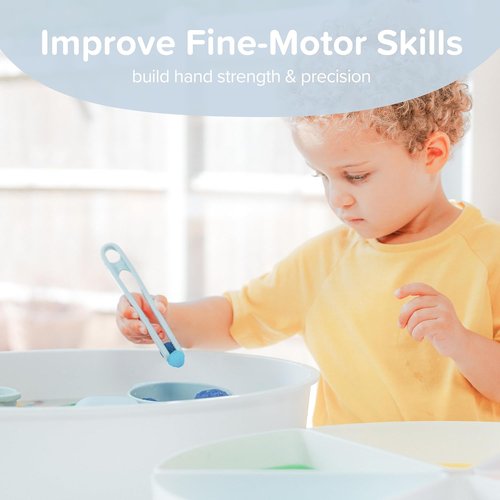 Inspire My Play Coral Silicone Mini Tongs for Kids - Fine Motor Skills Development | Toddler Sensory Toy