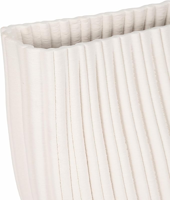 Ceramic Vase for Home Decor – Elegant Flower Vase for Living Room, Table Accent, or Bedroom Decor – 3D Printed Accent Piece for Office, Room, or House Styling – 14” Ivory