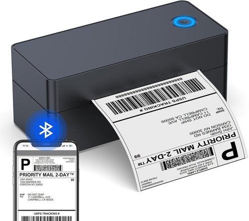 Shipping Label Printer - Skiennix 4x6 Bluetooth Thermal Printer for Small Business | Compatible with iOS, Android, Mac & Windows - Navy Blue