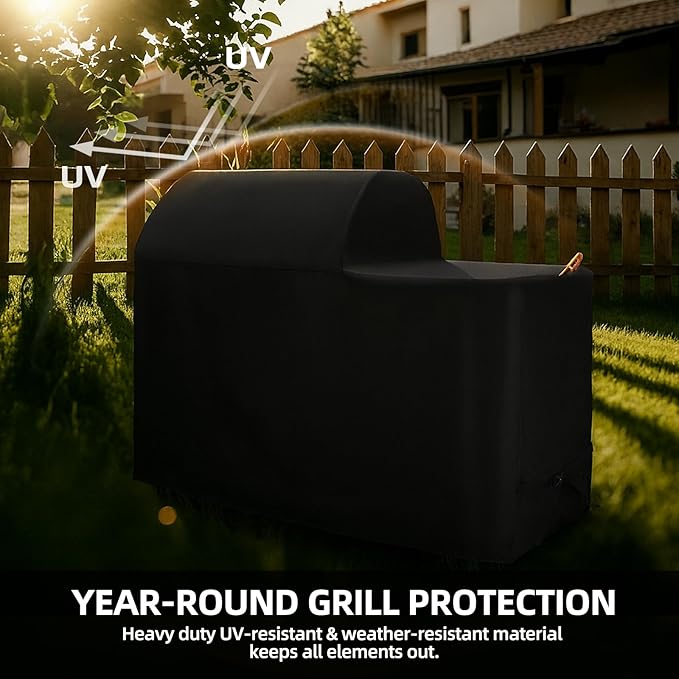 Waterproof Grill Cover for Traeger Woodridge Wood Pellet Smoker, 600D UV Resistant & Rip-Proof Smoker Fabric, Full-Length All Weather Outdoor Accessories Bac761 (Cover Only)