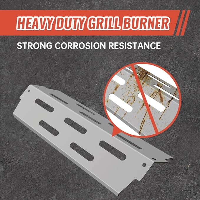BTCDR Grill Burners Flavorizer Bars for Weber Genesis II E-410, S-410, Genesis II LX E-440, S-440, 66041, 66033, 66796, 67489, 67490, 67491, BBQ Gas Grill Replacement Parts Heat Deflectors (Silver)