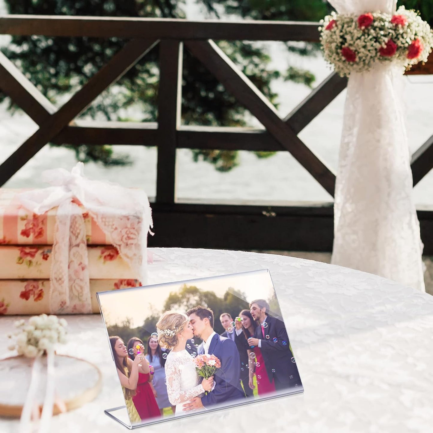 Soaoo Acrylic Picture Frames - 50 Pcs Clear 4x6 Inch Horizontal Display Stands for Home & Office