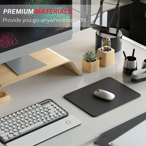 MROCO Mouse Pad 3-Pack - Premium Waterproof Surface & Anti-Fray Edges | Non-Slip Rubber Base, 8.5 x 11 in, Black
