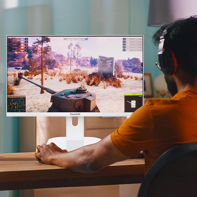Gawfolk 27 Inch 4K Gaming Monitor 160Hz, White PC Computer Monitors UHD 3840 x 2160p, IPS Screen for Home & Office, Freesync, DP 1.4, HDMI 2.1, Eye Care, Wall Mount Compatible