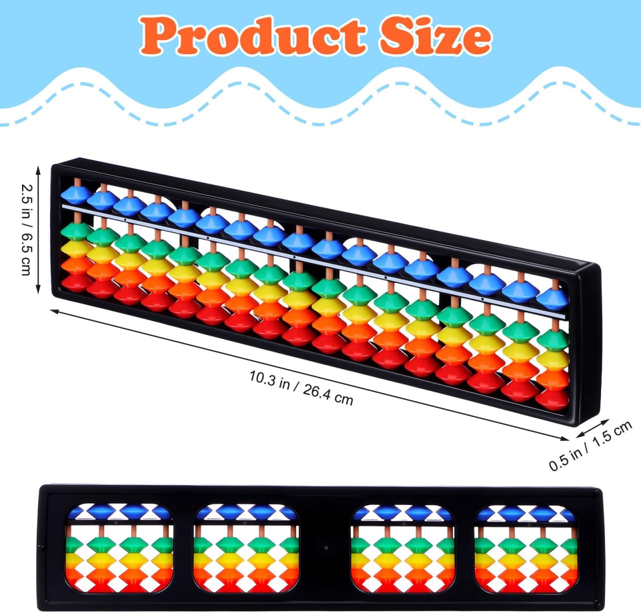 Toddmomy Abacus Soroban - 17-Digit Plastic Beads Math Learning Tool for Kids & Adults