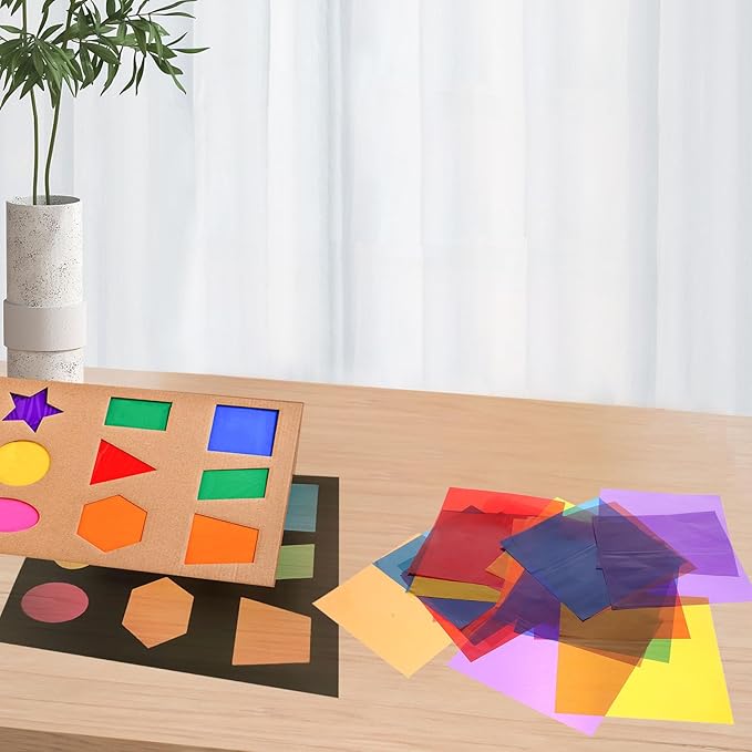LALAFINA 84 Sheets Colored Cellophane Sheets for DIY Crafts Transparent Decorative Wraps with Vibrant Colors Paper for Candy and Handmade Projects