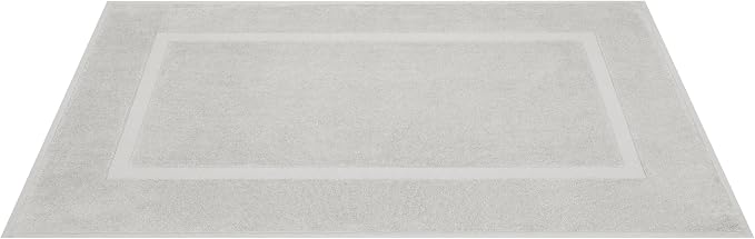 Cotton Paradise 100% Cotton Turkish Bathmat Set, Soft Absorbent Quick Dry, 2 Piece 20x34 Bathmat Floor Set, Silver Grey