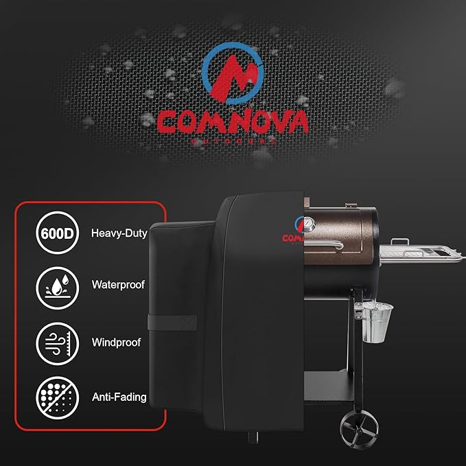 Comnova Grill Cover for Pit Boss 440D - Premium Wood Pellet Smoker Cover for Pitboss Waterproof & Heavy Duty, 600D Pellet BBQ Cover for Pit Boss Mahogany 440 Deluxe, Mile Hybrid, and 73440 Deluxe