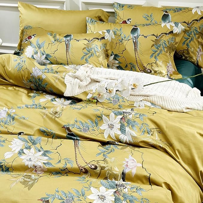 LifeTB Vintage Garden Floral Comforter Set Twin XL Vibrant Color Birds Flower Pattern Comforter Fluffy Soft Microfiber Boho Floral Bedding Comforter with 2 Pillowcases Cottage Botanical Comforter Set