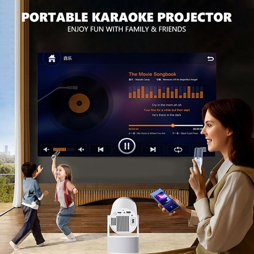 HY300PRO Mini Projector - Portable Smart Projector with 4K Support & Dual-Band WiFi 6 | Ideal for Home & Outdoor Use