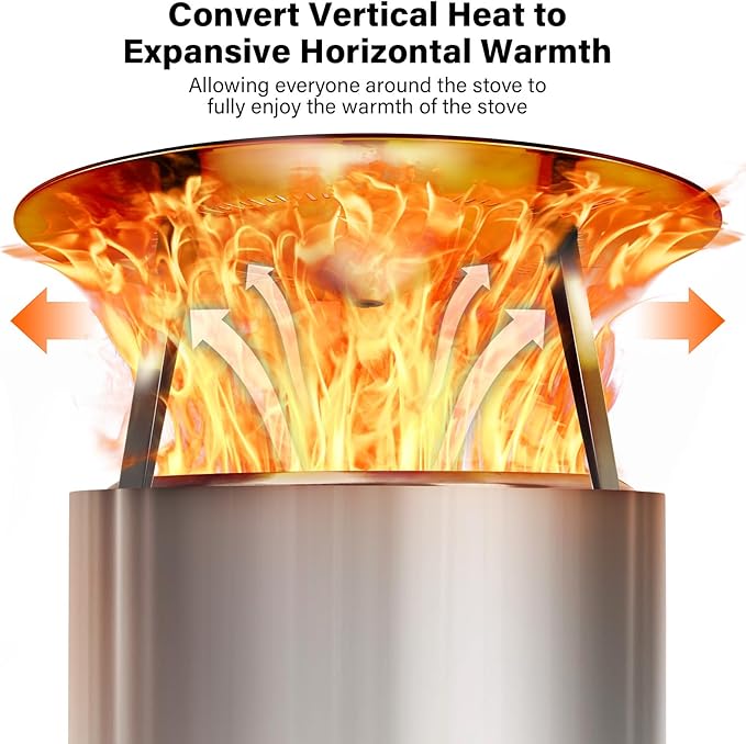HGD Firepit Heat Deflector for Solo Stove Bonfire & 19.5-20.5" Fire Pits, Portable 304 Stainless Steel Heat Diffuser Captures & Redirects Warmth, Detachable Camping Essential