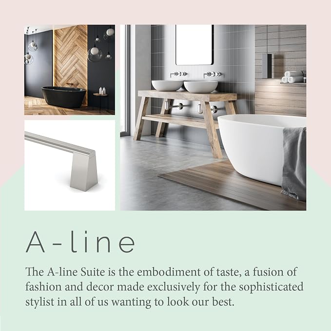 Gatco 5660 A-Line Towel Bar, 24 Inch, Satin Nickel