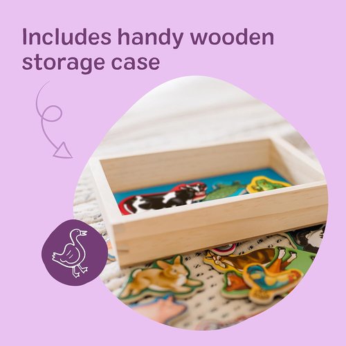 Melissa & Doug Wooden Animal Magnets Set - 20 Farm, Zoo & Pet Fridge Magnets for Kids Ages 2+ | Montessori Learning Toys