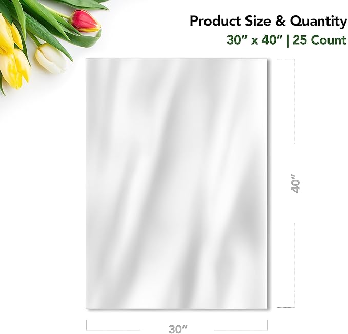Extra Large Cellophane Bags (Ribbon and Basket Not Included) – 30" x 40" (25 Count) – Clear Basket Wrapping Bags, Cellophane Gift Bags
