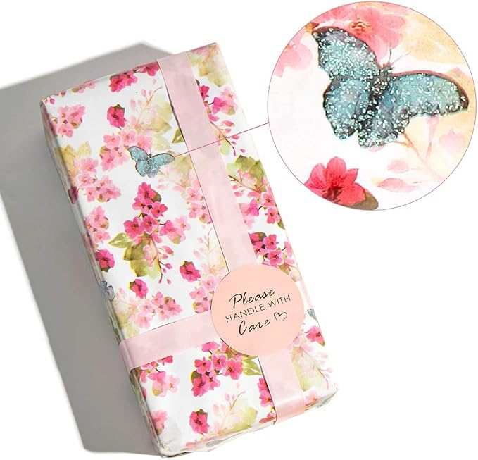 MAYPLUSS Floral Wrapping Paper Roll - 17x120 Inch, 3 Rolls - Multi-purpose, Perfect for Gift Wrap, Wedding, Birthday, Mother's Day