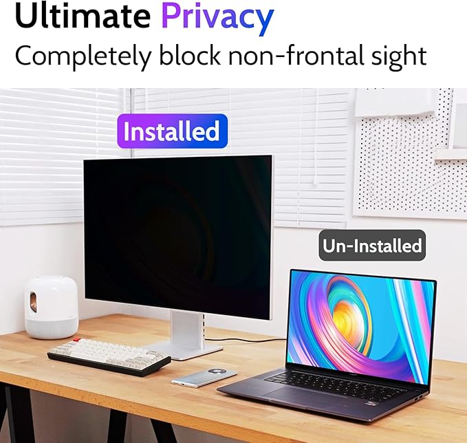 Peslv Privacy Screen for Computer Monitor 22 Inch 16:10 Aspect Ratio, Anti Blue Light Glare Removable 22 in Privacy Screen Filter Protective Film, HD 22 Inch Privacy Screen Protector for Monitor