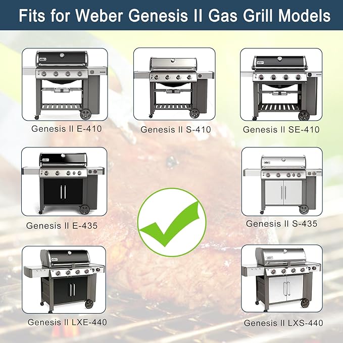 Grieptra Heat Deflectors for Weber Genesis II E-410, S-410, LX E-440, S-440 (304 Stainless Steel, ES/410 * 4)