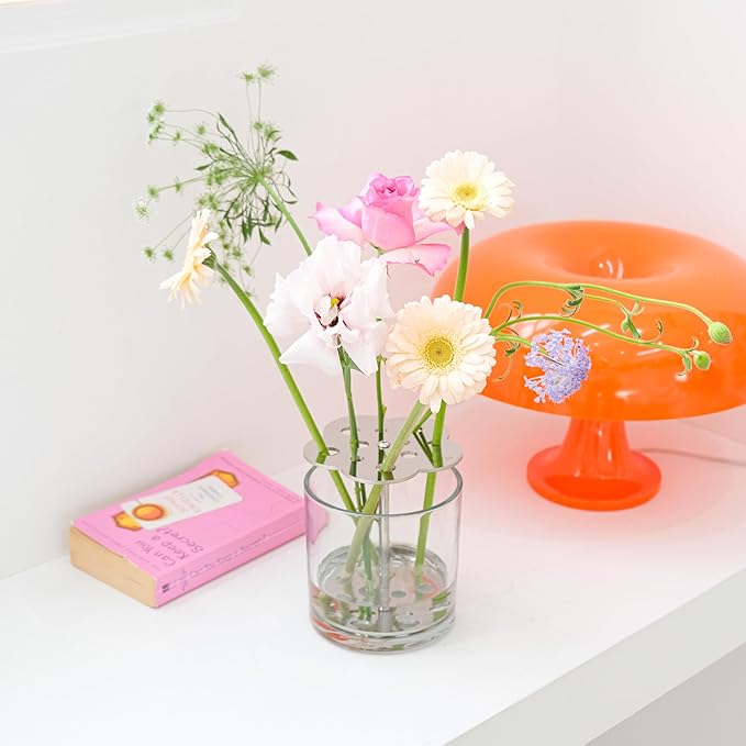 Ikebana Vase – Basic Flower, Stainless Steel Stand, Luxury Modern Decorative Vase for Home, Table Centerpiece, Office