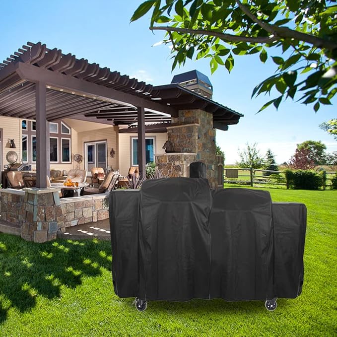 ZJYWSCH Grill Cover for Pit Boss Platinum KC Combo Wood Pellet & Gas Grill Outdoor Waterproof Pit Boss KC Combo Grill Cover PB1285KC 600D Heavy Duty
