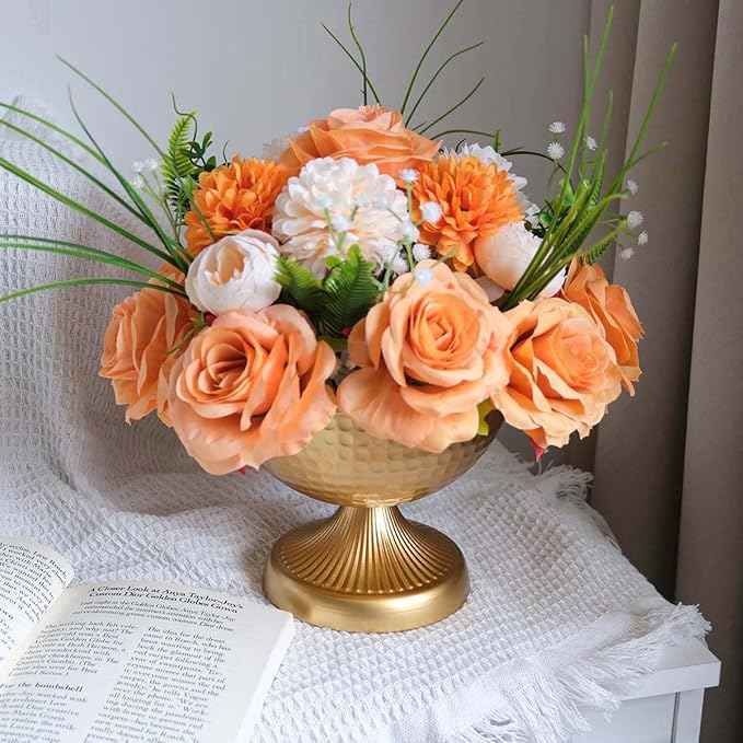 6.5 inch 20 pcs Brass Vase Bowl Gold Centerpieces for Tables Wedding Party Event Gold Accent Decorative Bowl Vintage Style
