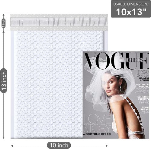 GSSUSA White Bubble Mailers - 10x13 Self-Seal Padded Envelopes | 500 Pack for Small Business Shipping