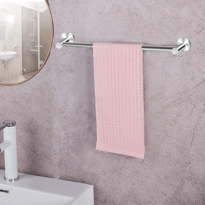 MGahyi Towel Racks for Bathroom-Adjustable Towel Holder(13.18inch-24inch) Sturdy and Rustproof Towel Bar Wall Mounted, Single Towel Bar Rod for Bathroom Accessories(1Pack,Silver)