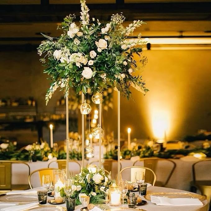 Pack of 20 Gold Wedding Table Centerpiece,31.5inches Tall Metal Flower Stand,Wedding Flower Stand for Party Event Home Decor(Gold)