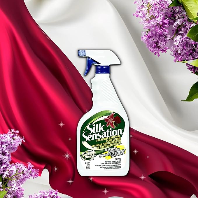 Sparkle Plenty Silk Sensation Artificial Flower & Plant Leaf Cleaner and Shine -Fake Flower Dusting Spray -Silk Plant Cleaner Spray No Wipe -Drip Dry Cleaning Supplies for Artificial Tree, Bundle of 2