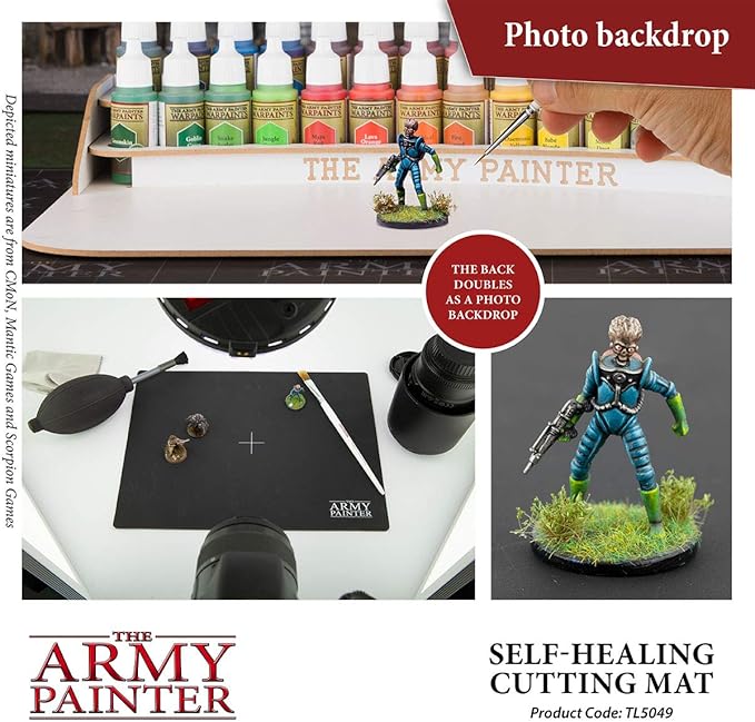 The Army Painter Self-Healing Cutting Mat | Double-Sided PVC Non-Slip Mat| 3-Layer Square Cutting and Modeling Mat| A4, 220x300mm | for Role Play, Board Game
