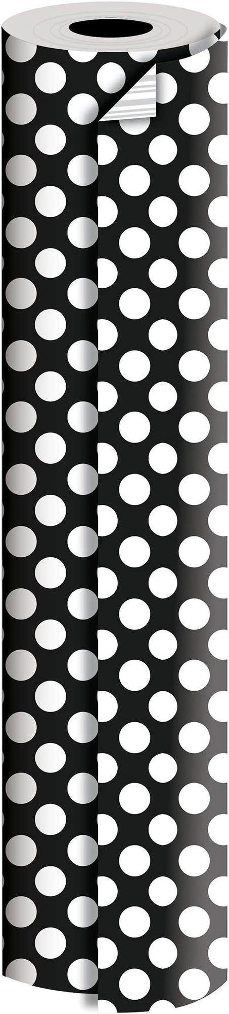 Jillson Roberts Bulk Gift Wrapping Paper, Two-Sided Black & Silver, 1/2 Ream 417' x 30"