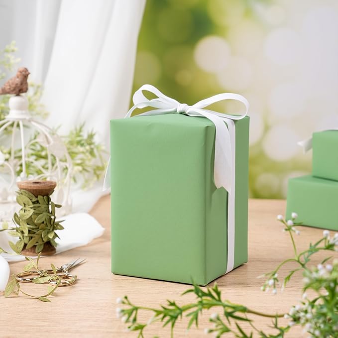 RUSPEPA 30"x 393"(32.8') Dark Green Kraft Wrapping Paper Large Jumbo Roll, Recyclable Green Art Gift Wrap Paper for Christmas Gift Wrapping, Table Covering, Art & Craft Supplies, Bouquet Flower, 80GSM