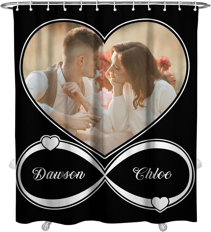 Personalized Shower Curtain Set Custom Photo Shower Curtains Modern Minimalist Home Bathroom Curtain Decor with 12 Hooks 72 Inch Wide * 84 Inch High