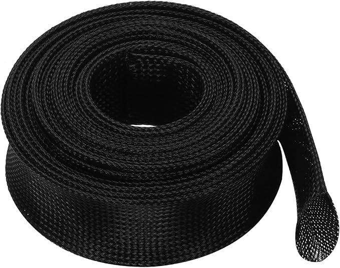 uxcell Expandable Sleeving, 2-inch 25ft Cable Sleeve, Black
