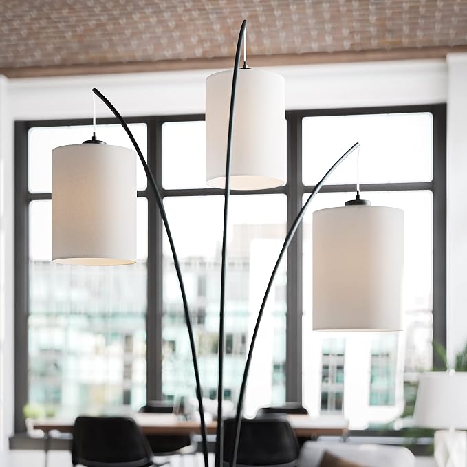 Kenroy Home Leah Modern Arc Floor Lamp, Black, 87.5 Inch Height, 31.5 Inch Width, 31.5 Inch Depth