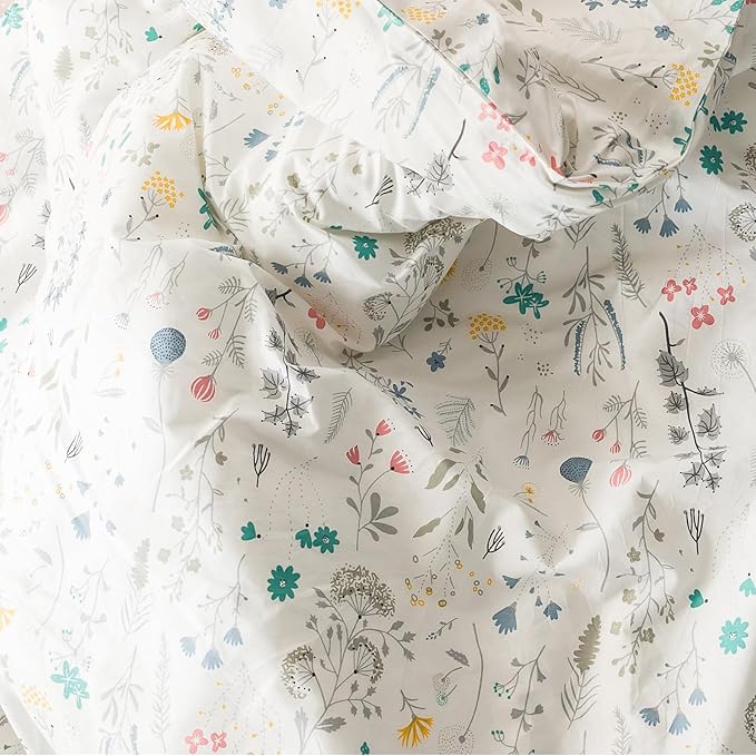 HighBuy Vintage Floral Comforter Set Queen Size Girl Cottagecore Queen Bedding Comforter Sets Aesthetic Flower Fluffy Ultra Soft Boho Style for Queen Bed Lightweight Bedding Set