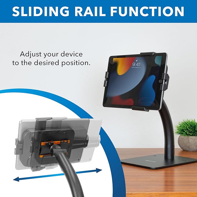Mount-It! Anti-Theft Tablet Kiosk Countertop Stand | Universal Fit Retail Tablet Stand Compatible with 7.9" to 11" iPad and Samsung Tablets | Retail Kiosk, Black