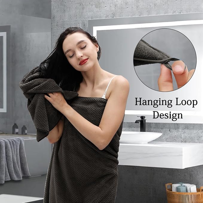 Extra Large Bath Towels Set 35x70 Inches - Dark Coffee Luxury 600 GSM Oversized Bath Sheet Towel,Ultra Soft Microfiber - Quick Dry,Highly Absorbent Shower Towels Spa Hotel Bathroom Towel Set (4-Pack)