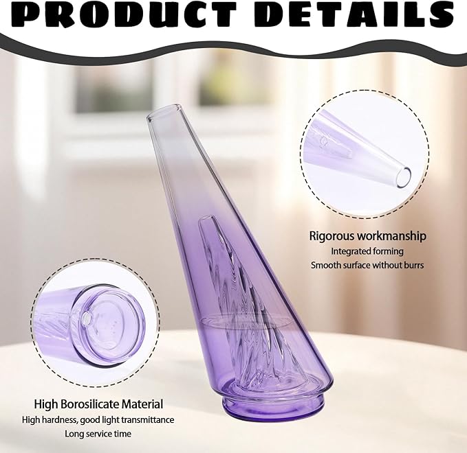 Mini Gradient Glass Vase, Exquisite Desktop Decorative Vase, Pro Glass Replacement (Purple)