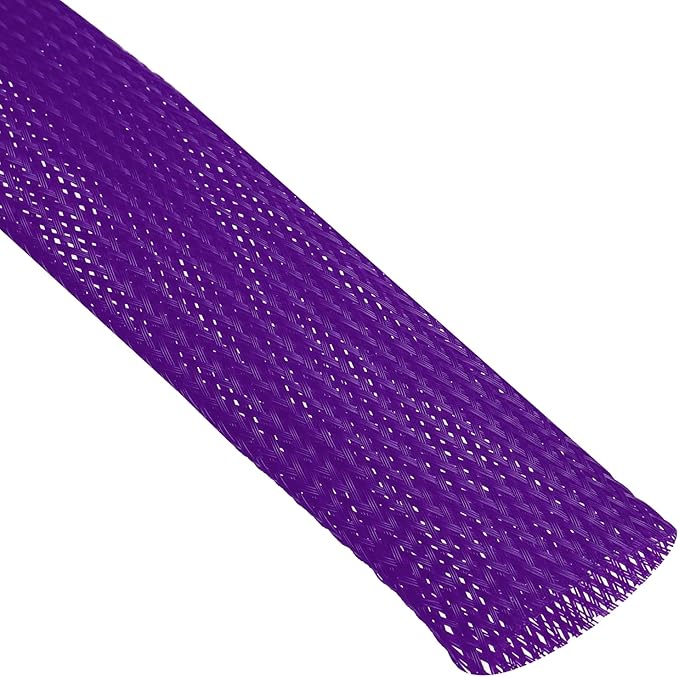 uxcell Expandable Sleeving, 1 1/4-inch 25ft Cable Sleeve, Purple
