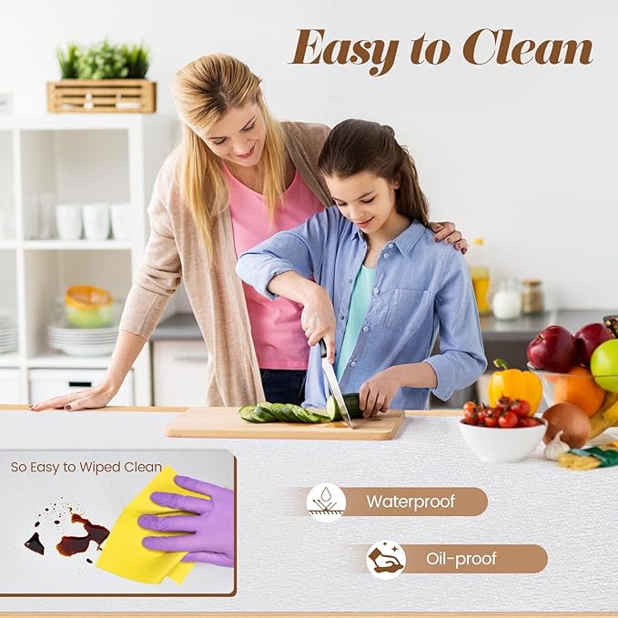 Drawer Shelf Liner for Kitchen Cabinets, Non Adhesive Slip Resistant Shelf Paper Easy to Clean, Strong Grip Thickened Waterproof Washable Mats for Pantry Shelves Cupboard Dresser(White, 17 in x 40 FT)