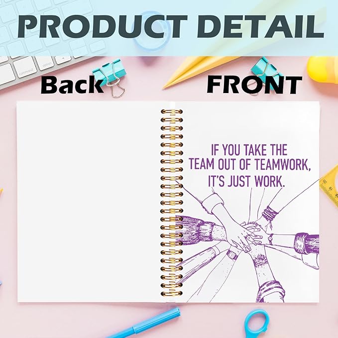 Yhtrg Welcome to the Team Gifts Spiral Notebooks, Gifts for Team Members at Work, Teams Appreciation Gift for Employees, Purple Journal Notebook for Women Men Coworkers, 5.5x8.3 Inch